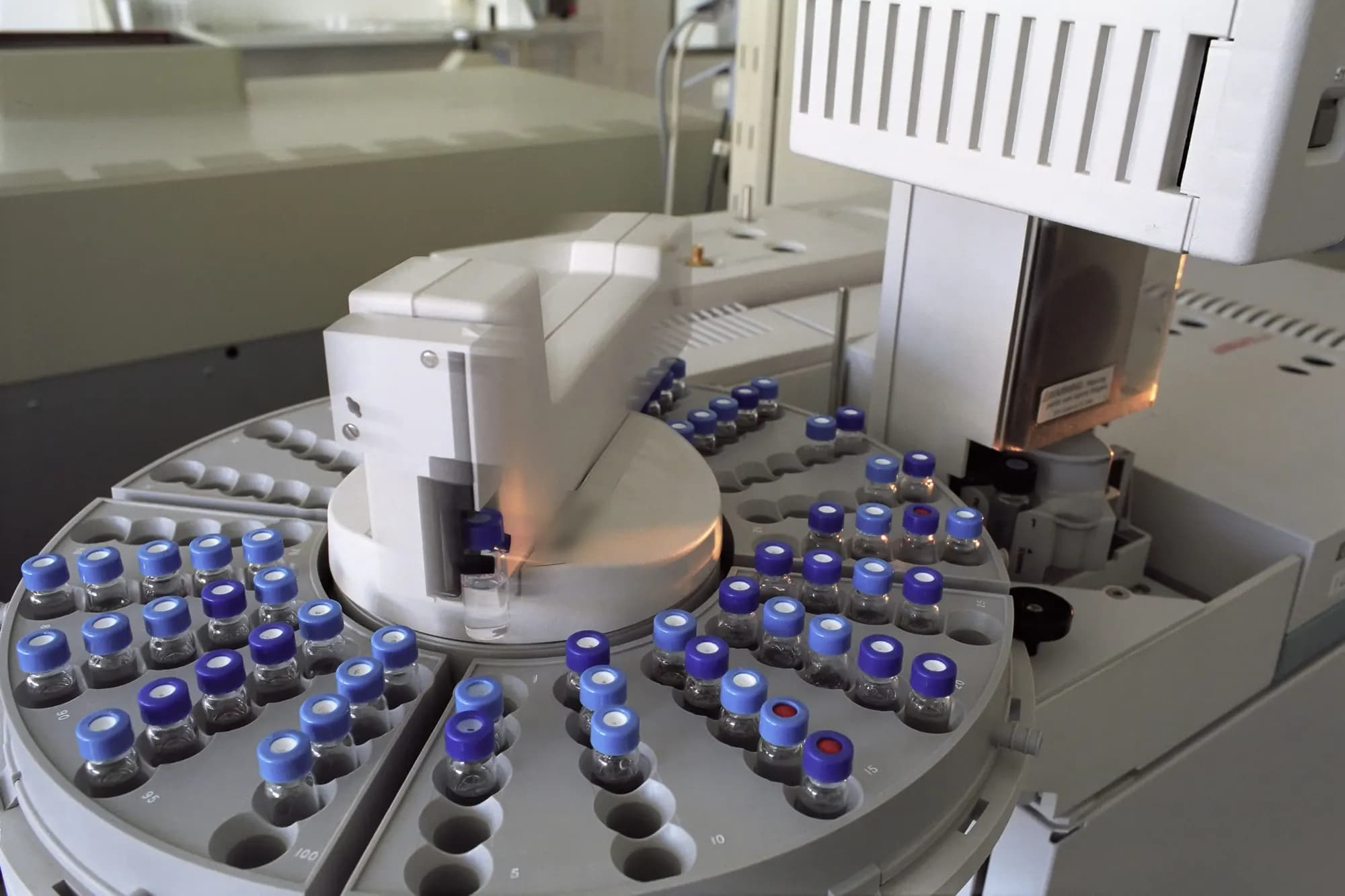 Analytical chromatography instrument used for quality-control testing